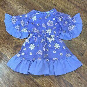 Disney Store Tangled Rapunzel embroidered dress 7-8